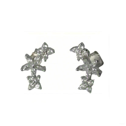 Warm Fortune Cubic Zirconia Stud Earrings for Women, 925 Sterling Silver with 18K Gold Plated Hypoallergenic