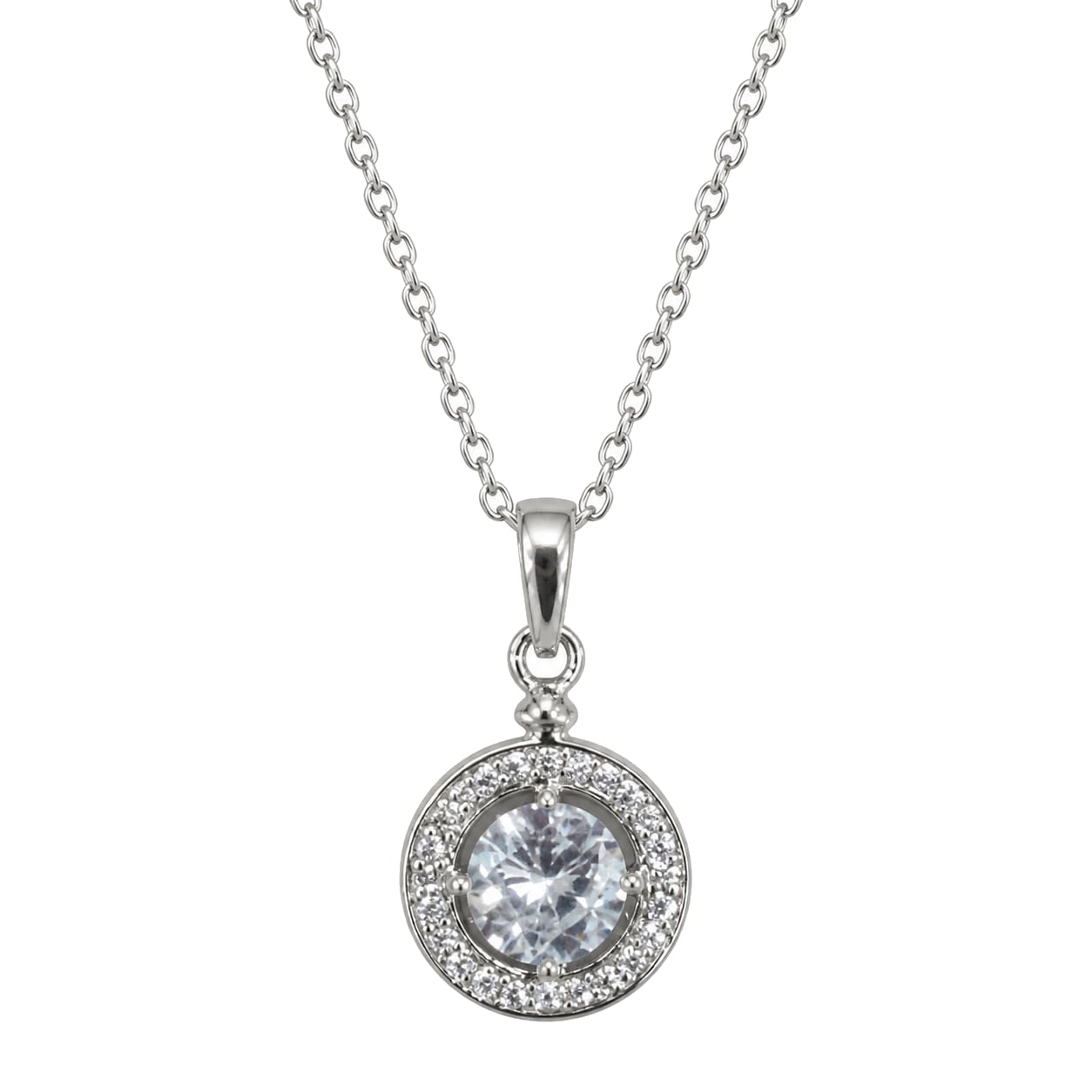 Warm Fortune Round Halo Pendant Necklace for Women: 18K Gold Plated, Adjustable Chain (18"+2") with Sparkling CZ | A Dazzling Statement for Glamorous Events