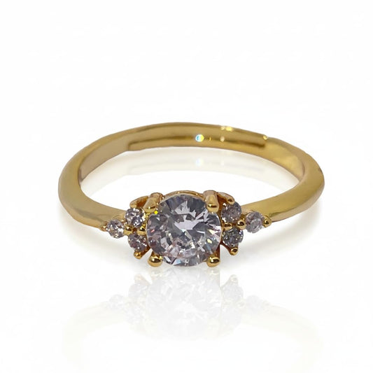 Warm Fortune Cubic Zirconia Promise Rings for Women,18K Gold Plated Anniversary Ring,Gift for Her Wedding Bands Rings ,Adjustable