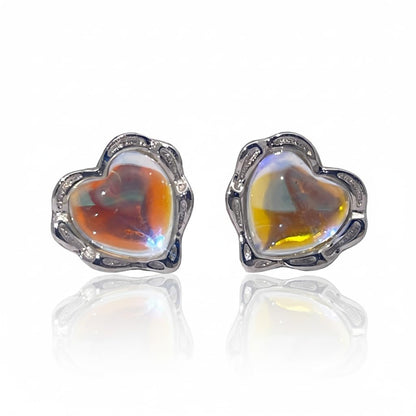 Warm Fortune Cubic Zirconia Stud Earrings for Women, 925 Sterling Silver with 18K White Gold Plated Hypoallergenic