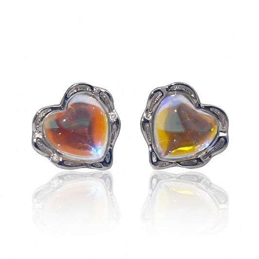 Warm Fortune Cubic Zirconia Stud Earrings for Women, 925 Sterling Silver with 18K White Gold Plated Hypoallergenic