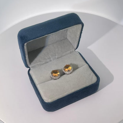 Warm Fortune 18K Gold Plated Oval Cubic Zirconia Stud Earrings for Women Hypoallergenic - Valentine's Day, Mother's Day, Birthday Gift for Her