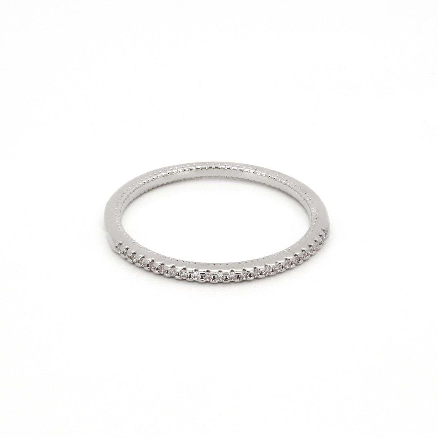 Warm Fortune Full Eternity Stackable Ring, 18K Gold Plated CZ Wedding Band, Available in Multiple ,Size 6-9