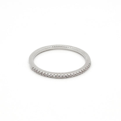Warm Fortune Full Eternity Stackable Ring, 18K Gold Plated CZ Wedding Band, Available in Multiple ,Size 6-9