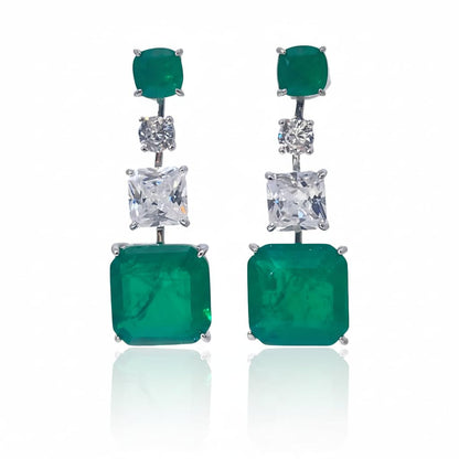 Warm Fortune Cubic Zirconia Drop Earrings for Women,925 Sterling Silver with 18K White Gold Plated Hypoallergenic