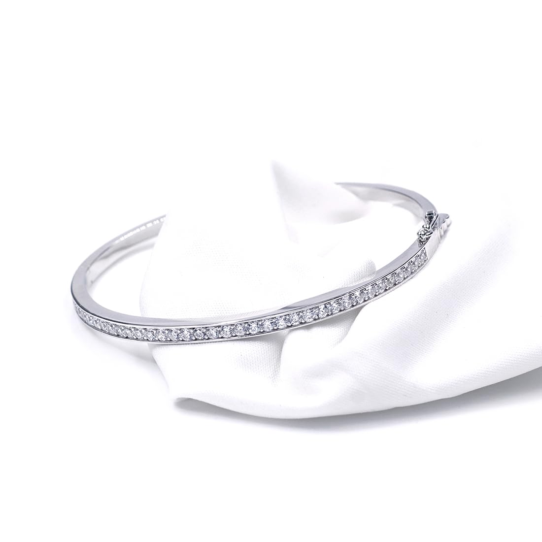 Warm Fortune Moissanite Diamond Tennis Bracelet for Women, 5.2-17ct Lab Created Diamond, 3/4/5mm DE VVS, 18K White Gold Plated , Gift for Her, Size 6.5/7 Inch