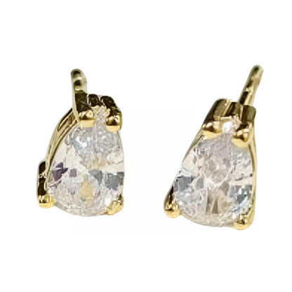 Warm Fortune Cubic Zirconia Stud Earrings for Women, Gold Plated,Gift for Her,Hypoallergenic