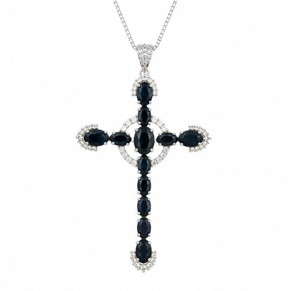 Warm Fortune Cross Pendant Necklace for Women, 18K Gold Plated with Sparkling CZ