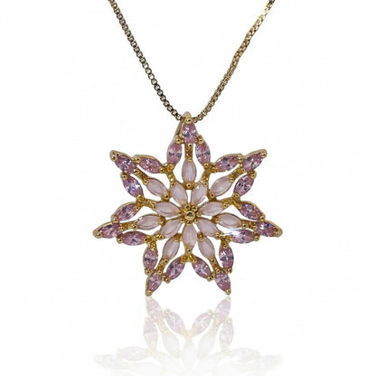 Warm Fortune Cubic Zirconia Pendant Necklace for Women,18K Gold Plated,18 inch + 2inch Chain