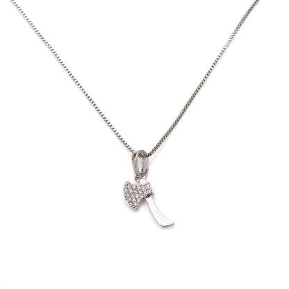 Warm Fortune Sparkling Axe Pendant Necklace for Women: 18K Gold Plated, Adjustable Chain (18"+2") with Sparkling CZ | A Dazzling Statement for Glamorous Events