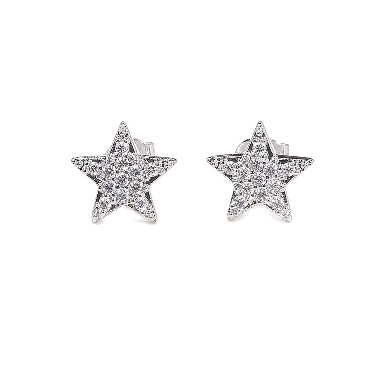 Warm Fortune 18K Gold Plated Star Cubic Zirconia Stud Earrings for Women Hypoallergenic - Valentine's Day, Mother's Day, Birthday Gift for Her