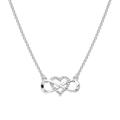 Warm Fortune Infinity Heart Pendant Necklace for Women: 18K Gold Plated, Adjustable Chain (18"+2") with Sparkling CZ | Adorably Cute, a Romantic Accent for Her