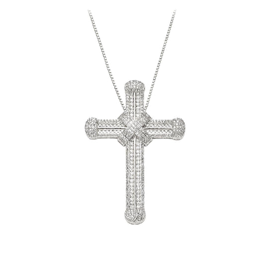 Warm Fortune Sparkling Cross Pendant Necklace for Women: 18K Gold Plated, Adjustable Chain (18"+2") with Sparkling CZ | A Dazzling Statement for Glamorous Events