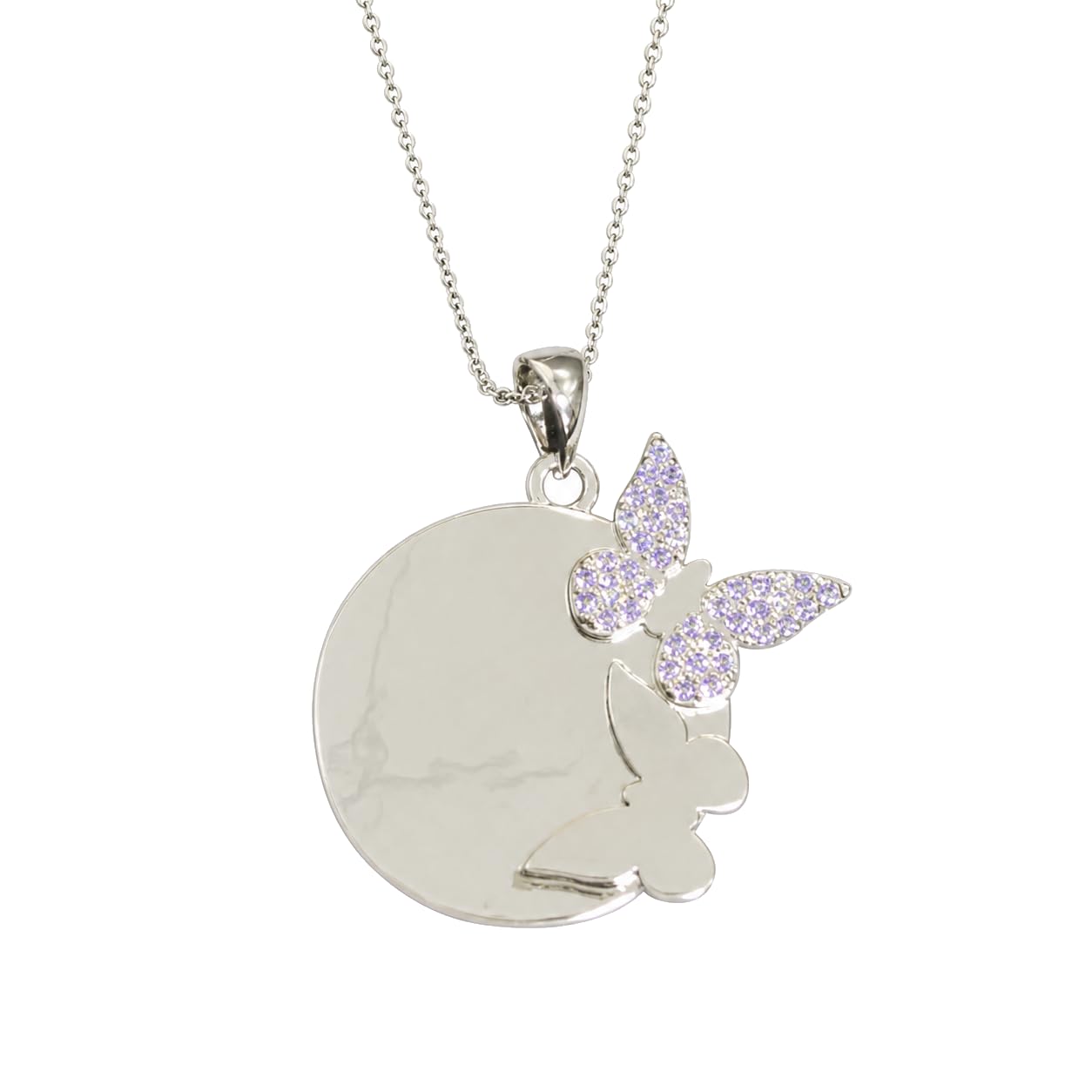 Warm Fortune Moon Cat Butterfly Pendant Necklace for Women: 18K Gold Plated, Adjustable Chain (18"+2") with Sparkling CZ | Adorably Cute, a Romantic Accent for Her