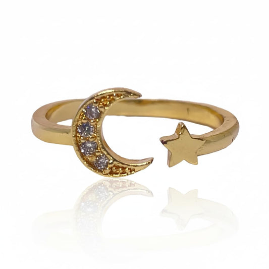 Warm Fortune Geometric Promise Ring for Her - 18K Gold Plated Cubic Zirconia,Stackable Gift  Valentine‘s Day, Fashion & Daily Elegant Wear, Adjustable