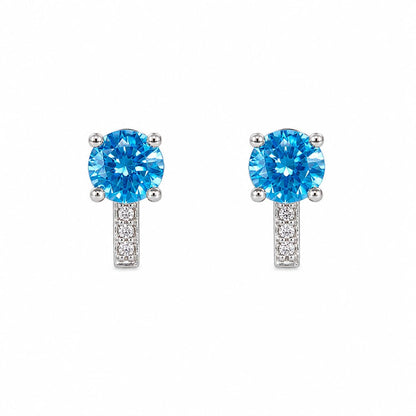 Warm Fortune 18K Gold Plated Round Cubic Zirconia Stud Earrings for Women Hypoallergenic - Valentine's Day, Mother's Day, Birthday Gift for Her