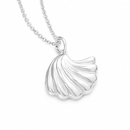 Warm Fortune 18K White Gold Plated Shell Pendant Necklace