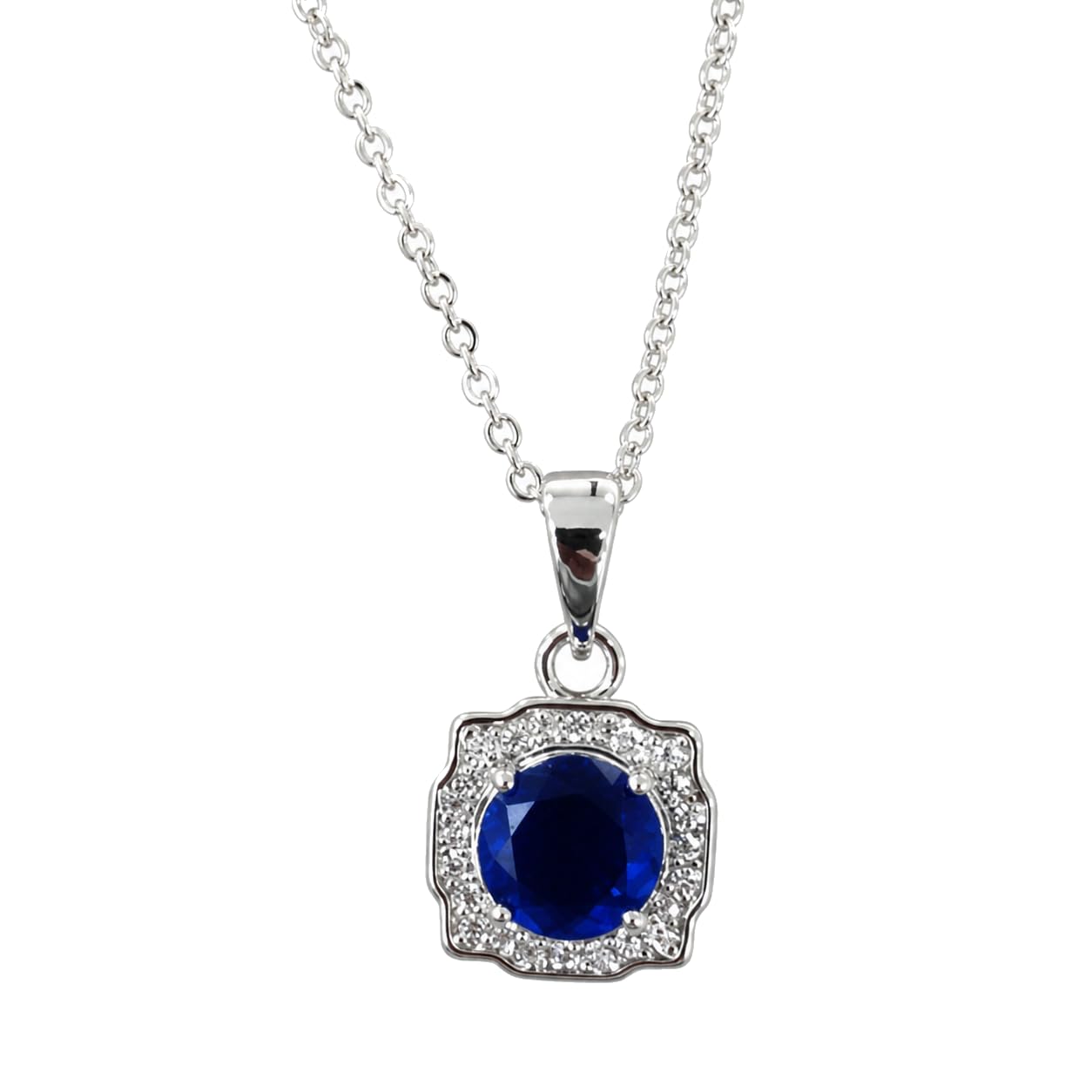 Warm Fortune Green Square Halo Pendant Necklace for Women: 18K Gold Plated, Adjustable Chain (16"+2") with Sparkling CZ | A Dazzling Statement for Glamorous Events