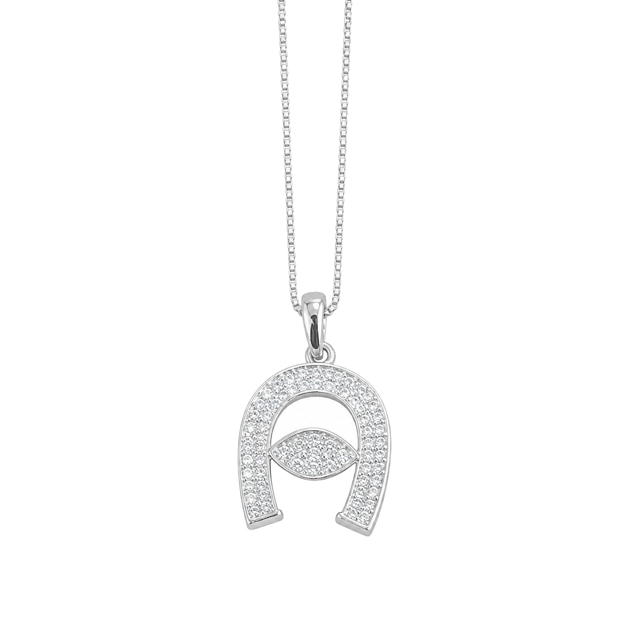 Warm Fortune Lucky Horseshoe Evil Eye Pendant Necklace for Women: 18K Gold Plated, Adjustable Chain (18"+2") with Sparkling CZ | Elegant & Versatile, an Ideal Layered Piece