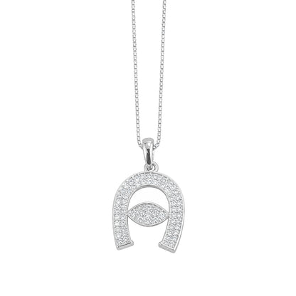Warm Fortune Lucky Horseshoe Evil Eye Pendant Necklace for Women: 18K Gold Plated, Adjustable Chain (18"+2") with Sparkling CZ | Elegant & Versatile, an Ideal Layered Piece