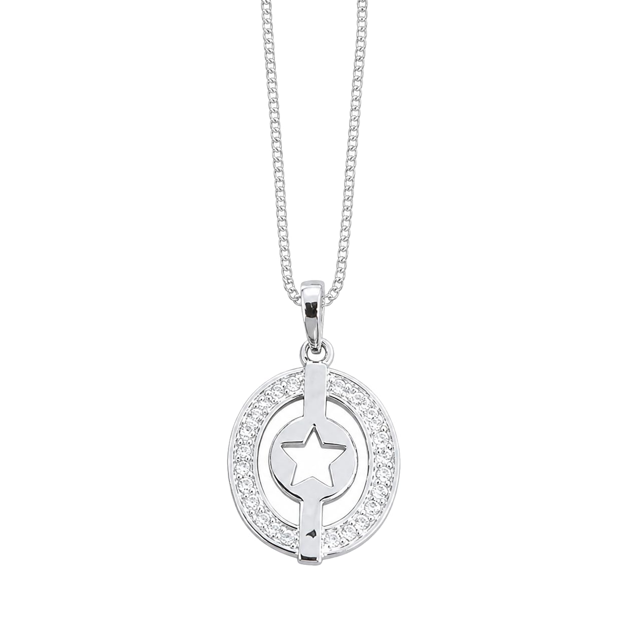 Warm Fortune Sparkling Star Circle Pendant Necklace for Women: 18K Gold Plated, Adjustable Chain (18"+2") with Sparkling CZ | Dainty, Chic & Everyday — Your Minimalist Accent