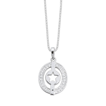 Warm Fortune Sparkling Star Circle Pendant Necklace for Women: 18K Gold Plated, Adjustable Chain (18"+2") with Sparkling CZ | Dainty, Chic & Everyday — Your Minimalist Accent
