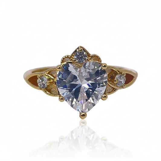 Warm Fortune Cubic Zirconia Engagement Ring for Women,18K Gold Plated Anniversary Ring,Gift for Her Promise Ring