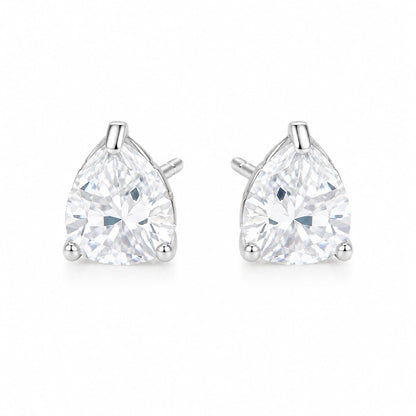 Warm Fortune 18K White Gold Plated CZ Trillion Stud Earrings for Women