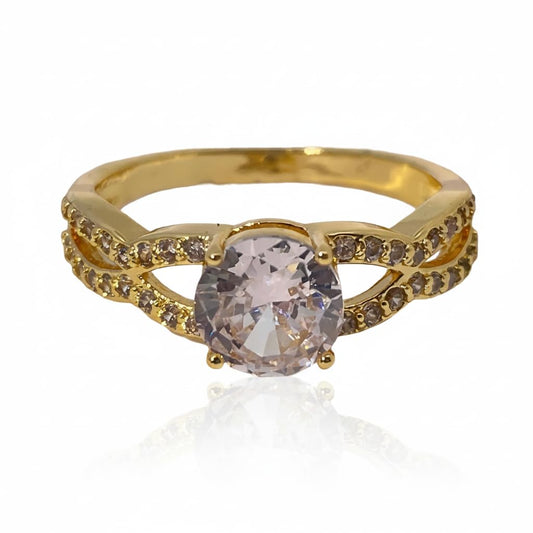 Warm Fortune Cubic Zirconia Engagement Ring for Women,18K Gold Plated Anniversary Ring,Gift for Her Promise Ring