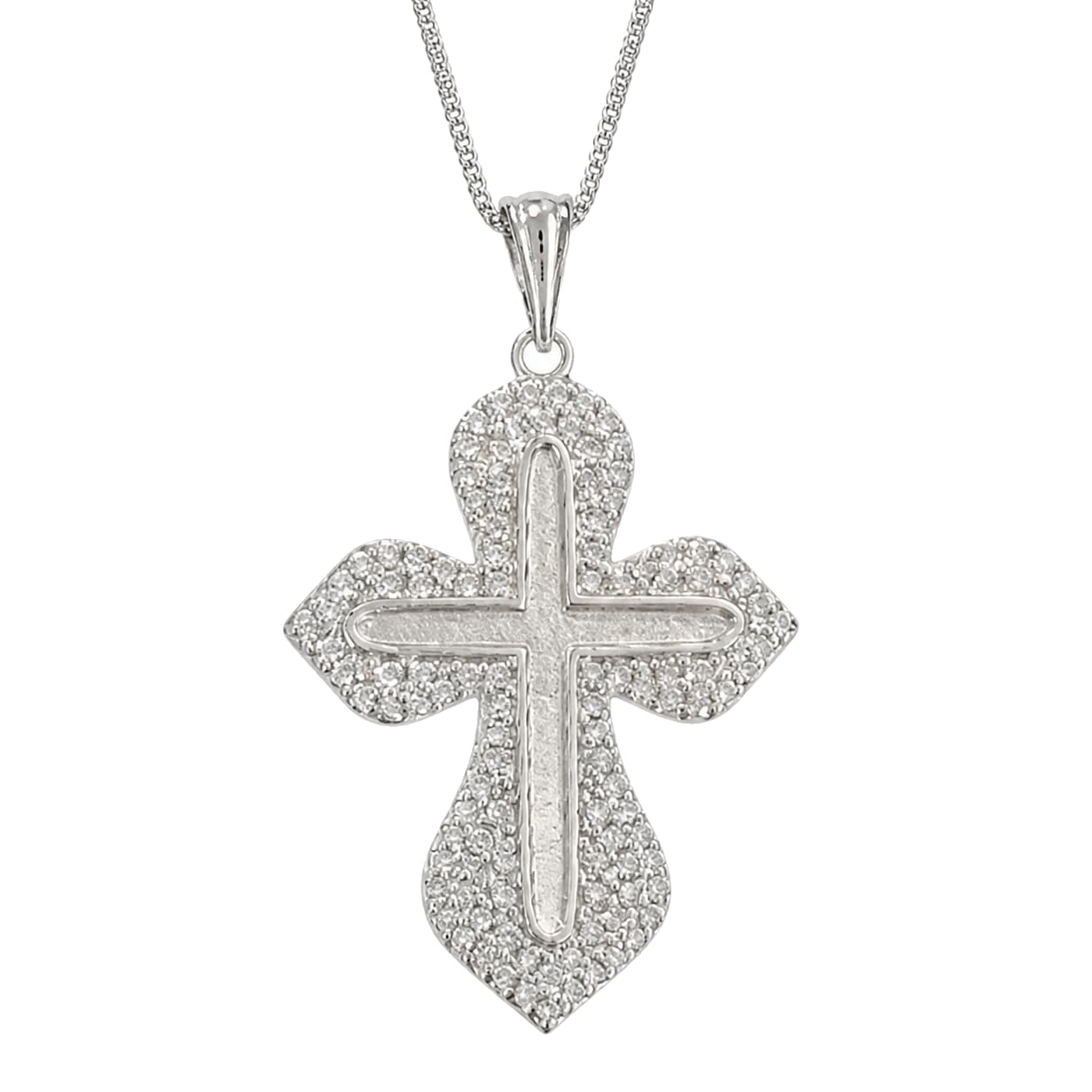 Warm Fortune Pavé Cross Pendant Necklace for Women: 18K Gold Plated, Adjustable Chain (18"+2") with Sparkling CZ | A Dazzling Statement for Glamorous Events