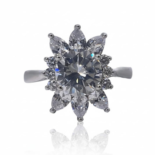 Warm Fortune Cubic Zirconia Engagement Ring for Women,18K Gold Plated Anniversary Ring,Gift for Her Promise Ring