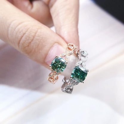 Warm Fortune Moissanite Engagement Ring for Women, Petite Twisted Vine Elegance, 0.5/1.0ct DE VVS, 18K White Gold Plated Anniversary & Promise Ring, Gift for Her, Size 6.5