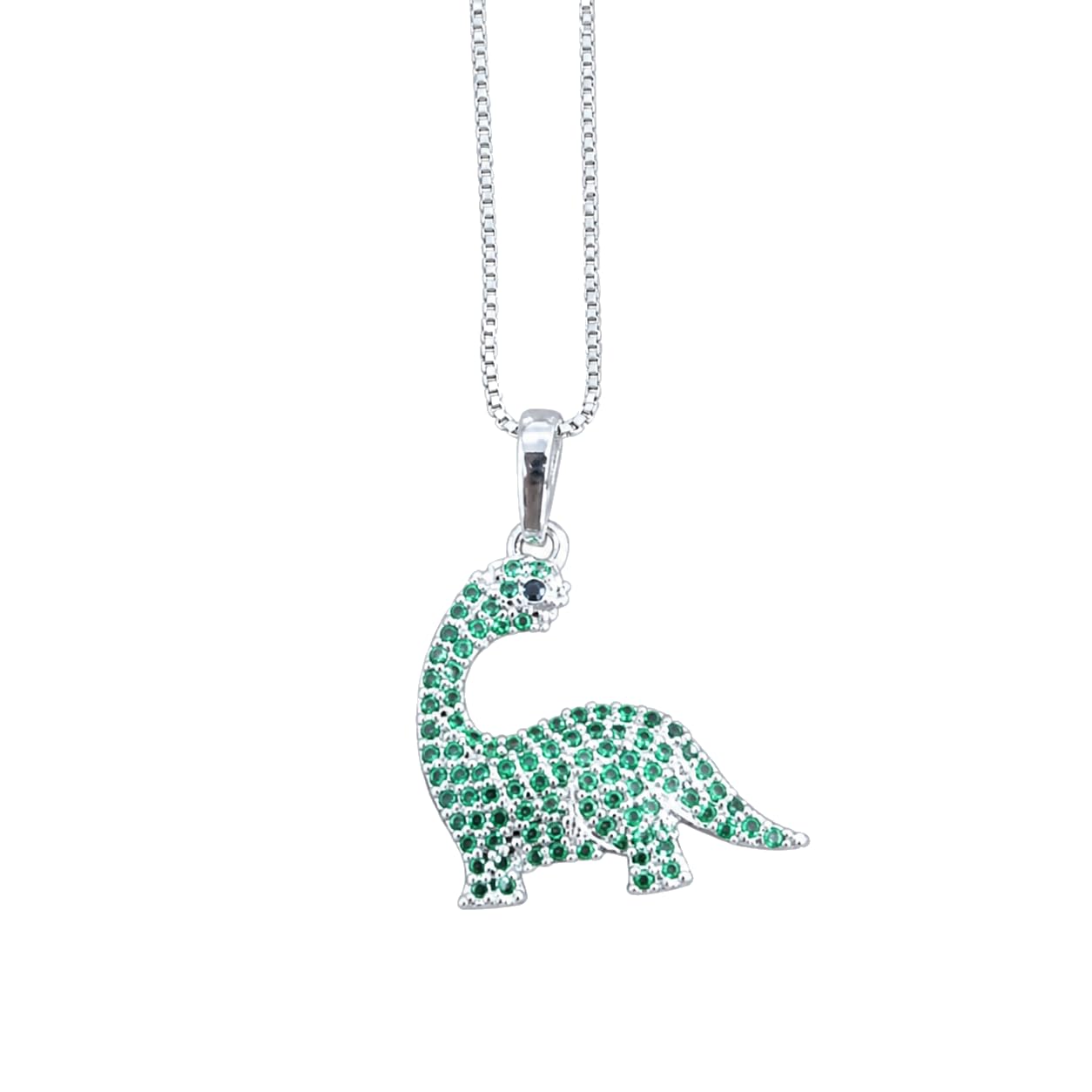 Warm Fortune Sparkling Dinosaur Pendant Necklace for Women: 18K Gold Plated, Adjustable Chain (18"+2") with Sparkling CZ | Adorably Cute, a Romantic Accent for Her