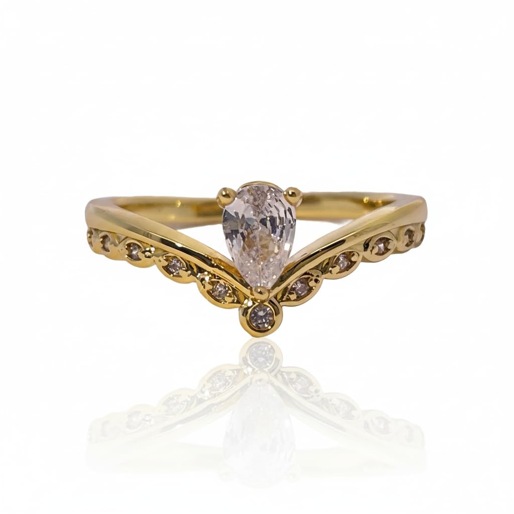 Warm Fortune Cubic Zirconia Engagement Ring for Women,18K Gold Plated Anniversary Ring,Gift for Her Promise Ring