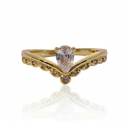 Warm Fortune Cubic Zirconia Engagement Ring for Women,18K Gold Plated Anniversary Ring,Gift for Her Promise Ring