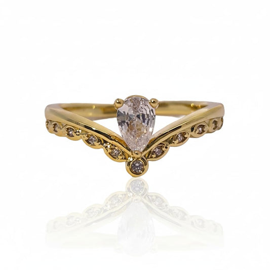 Warm Fortune Cubic Zirconia Engagement Ring for Women,18K Gold Plated Anniversary Ring,Gift for Her Promise Ring