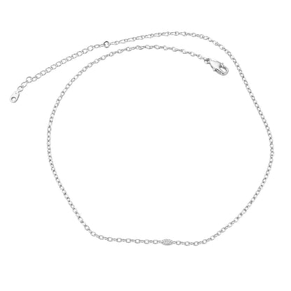 Warm Fortune Double-Strand Oval Link Necklace for Women: 18K Gold Plated, Adjustable Chain (16"+2") with Sparkling CZ | Elegant & Versatile, an Ideal Layered Piece