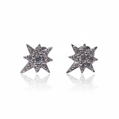 Warm Fortune Cubic Zirconia Stud Earrings for Women, 925 Sterling Silver with 18K White Gold Plated Hypoallergenic