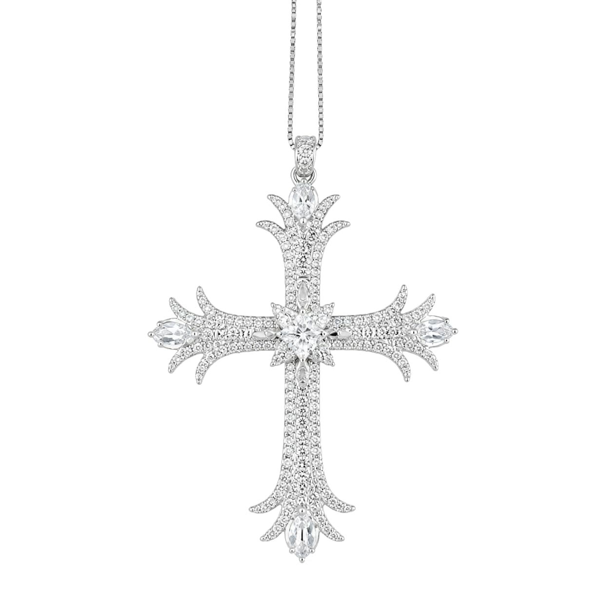 Warm Fortune Ornate Cross Pendant Necklace for Women: 18K Gold Plated, Adjustable Chain (18"+2") with Sparkling CZ | A Dazzling Statement for Glamorous Events