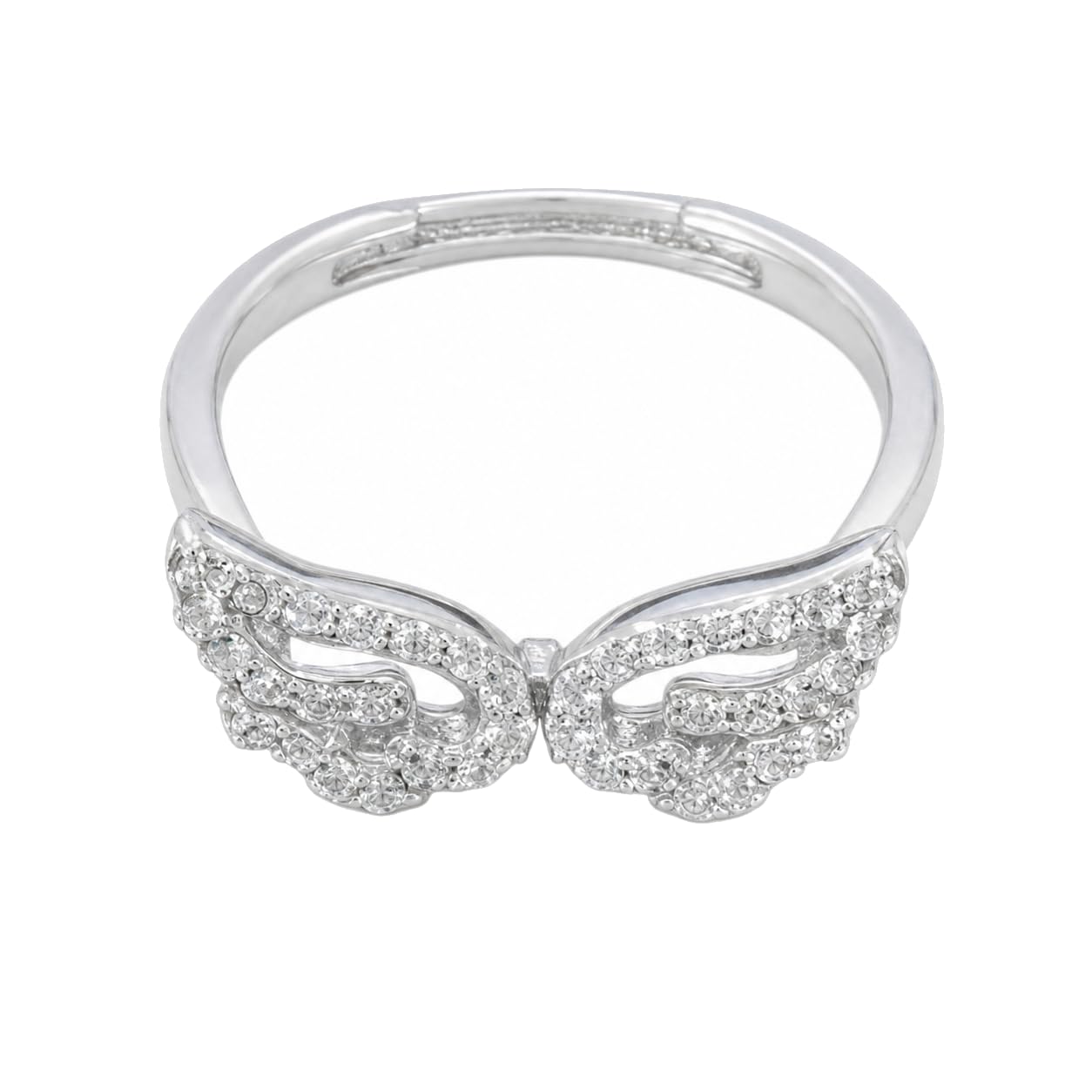Warm Fortune Bowknot Pave Promise Ring for Her - 18K Gold Plated Cubic Zirconia, Stackable Gift Valentine's Day, Fashion & Daily Elegant Wear,Adjustable