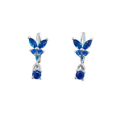 Warm Fortune 18K Gold Plated Leaf Cubic Zirconia Drop Earrings for Women Hypoallergenic - Valentine's Day, Mother's Day, Birthday Gift for Her