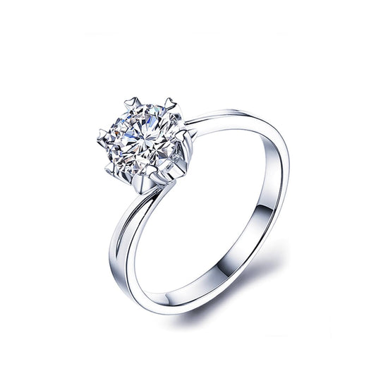 Warm Fortune Moissanite Engagement Ring for Women, Petite Twisted Vine Elegance, 0.5/1.0ct DE VVS, 18K White Gold Plated Anniversary & Promise Ring, Gift for Her, Size 6.5