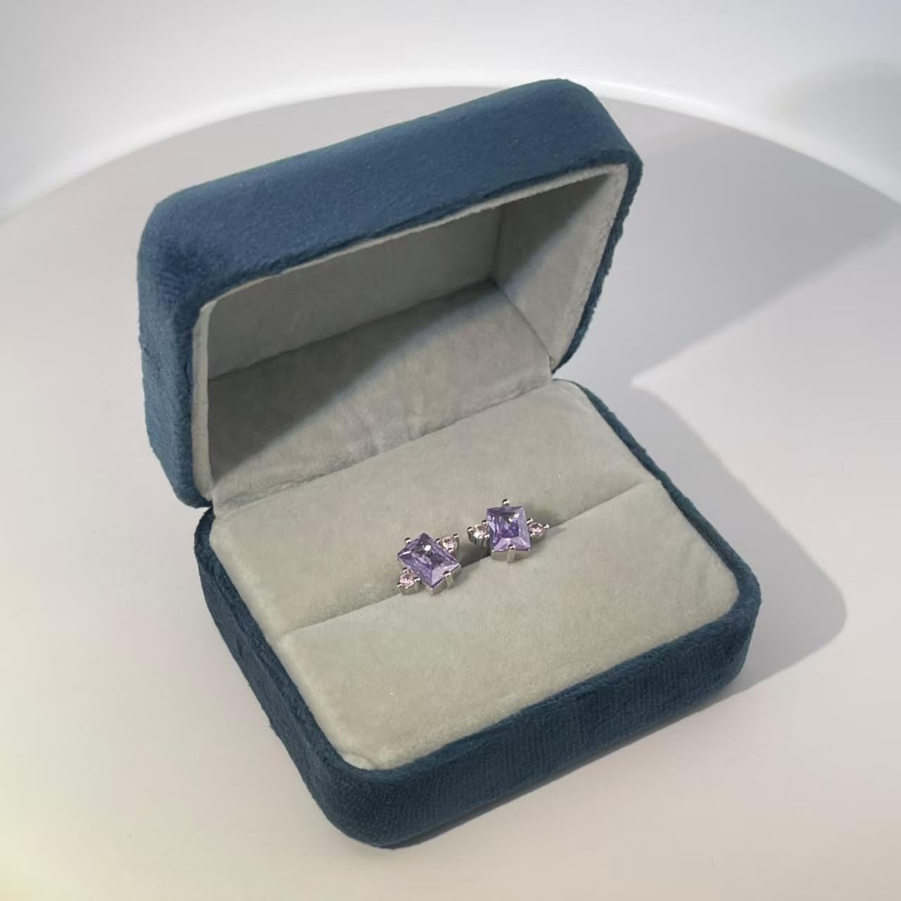 Warm Fortune 18K Gold Plated Square Cubic Zirconia Stud Earrings for Women Hypoallergenic - Valentine's Day, Mother's Day, Birthday Gift for Her
