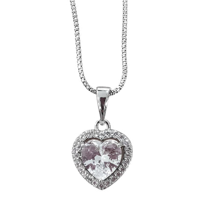 Warm Fortune Heart Halo Pendant Necklace for Women: 18K Gold Plated, Adjustable Chain (18"+2") with Sparkling CZ | Adorably Cute, a Romantic Accent for Her