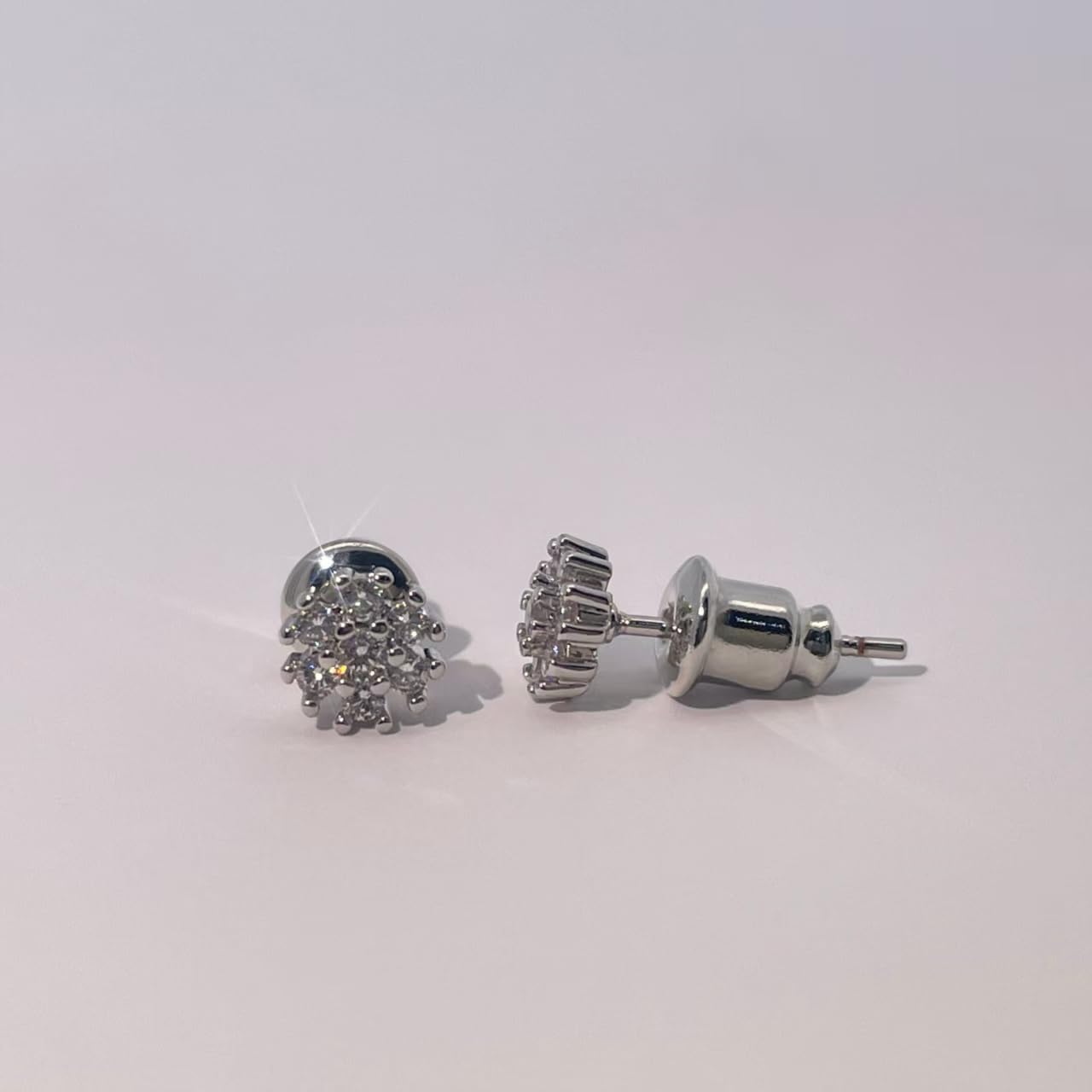 Warm Fortune 18K Gold Plated Round Cubic Zirconia Stud Earrings for Women Hypoallergenic - Valentine's Day, Mother's Day, Birthday Gift for Her