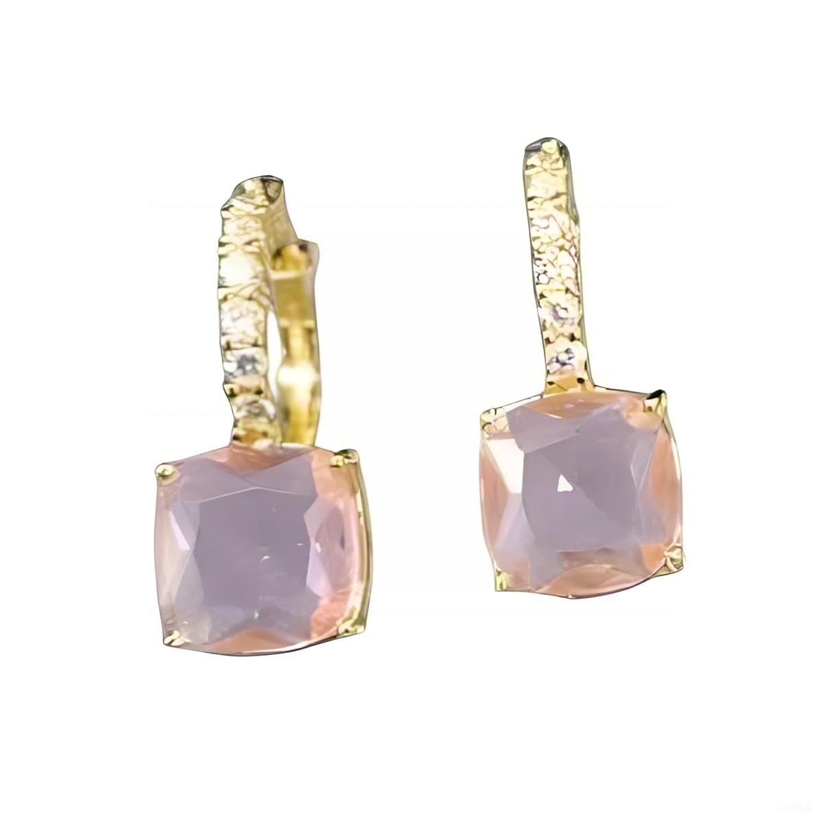 Warm Fortune Cubic Zirconia Stud Earrings for Women, Gold Plated,Gift for Her,Hypoallergenic