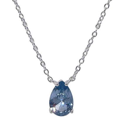 Warm Fortune Cubic Zirconia Pendant Necklace for Women,18K Gold Plated Sterling Silver, 16 inch + 2inch Chain