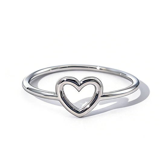 Warm Fortune Heart Promise Ring for Her - 18K Gold Plated Cubic Zirconia, Stackable Gift Valentine's Day, Fashion & Daily Elegant Wear, Size 7-9