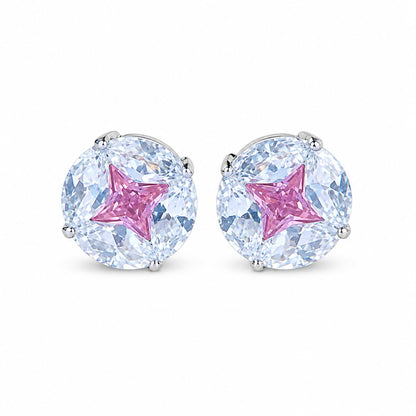 Warm Fortune 18K White Gold Plated Cushion Cut CZ Stud Earrings