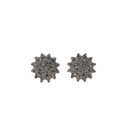 Warm Fortune 18K Gold Plated Snowflake Cubic Zirconia Stud Earrings for Women Hypoallergenic - Valentine's Day, Mother's Day, Birthday Gift for Her